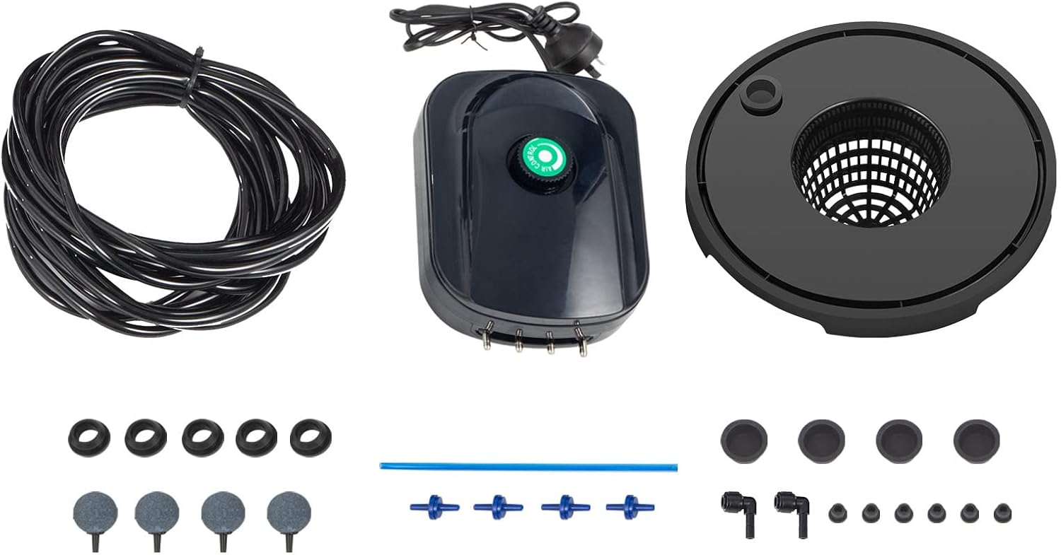 VEVOR DWC Hydroponic System, 5 Gallon 4 Buckets, Deep Water Culture Growing Bucket, Hydroponics Grow Kit with Pump, Air