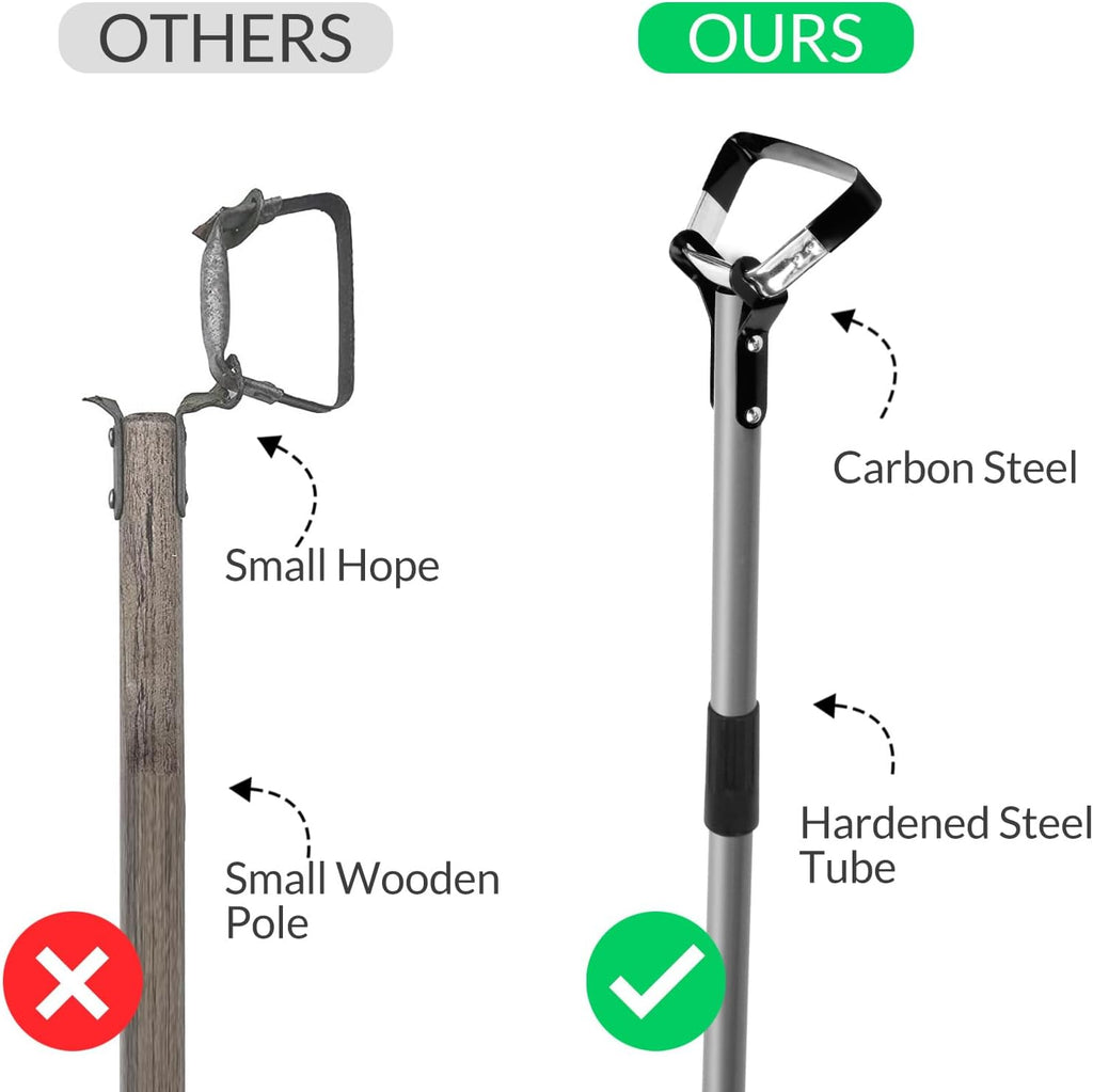 Walensee Action Hoe for Weeding Stirrup Hoe Tools for Garden with Adjustable 36-66 Inch Scuffle Loop Hoe Gardening