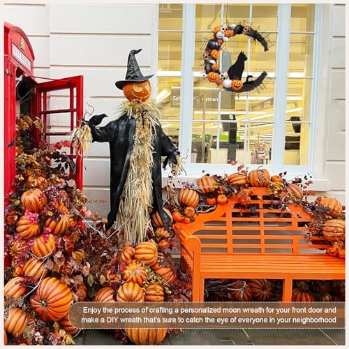 14 Inch Black Moon Wreath Base, Crescent Faux Grapevine, 3 Pack