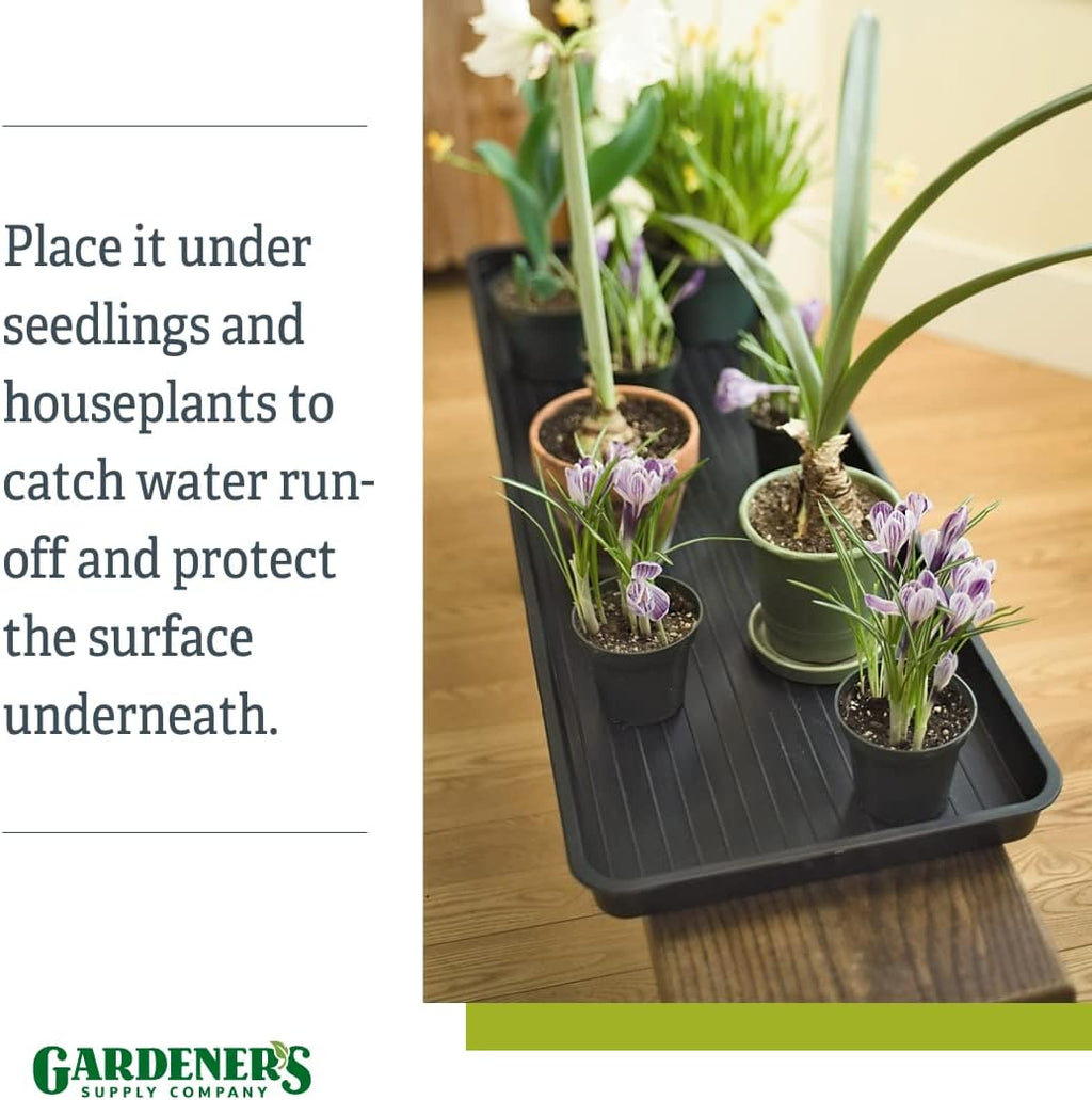 Gardeners Supply Company Large Plant Tray | 46-1/2"L x 15-1/2"W x 2"D | Multi-use Durable Plastic Tray for Indoor &