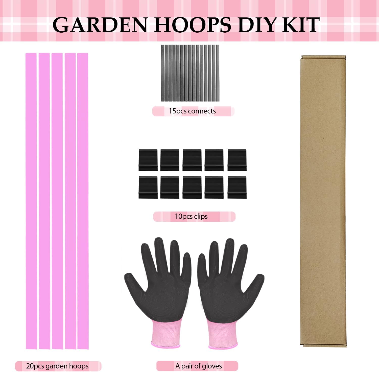 Garden Hoops 20pcs, Sunwuk Greenhouse Hoops for 1-3.5ft Wide Raised Bed, 5 Sets of 5.6ft Long Super Bendable Fiberglass