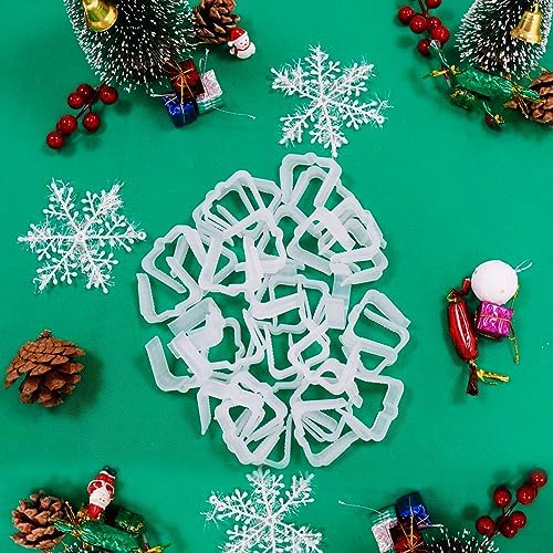 50 Pieces Christmas Holiday Light Hanger Hooks, 1.62" Fascia Boards Clips White, Plastic Holiday Light Clips for C7, C9, Mini String Lights Outdoor Roof Roofline Deck Eave Christmas Decoration