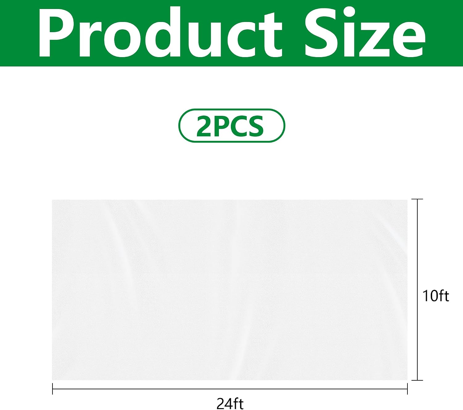 DECOHS 2 Pcs Plant Sun Protection Cloth, 24 x 10 Ft Garden Plant Shade Cloth, Non-Woven White Light Refraction Sunshade