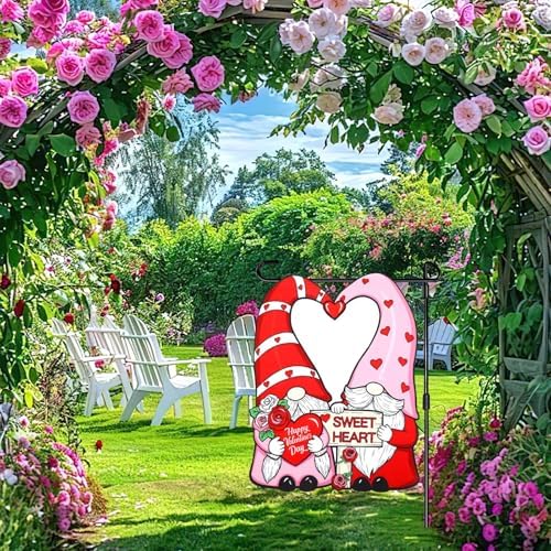 NOVWANG Valentines Day Flag, 17.7 x 13.8 in Polyester Double Sided Decor