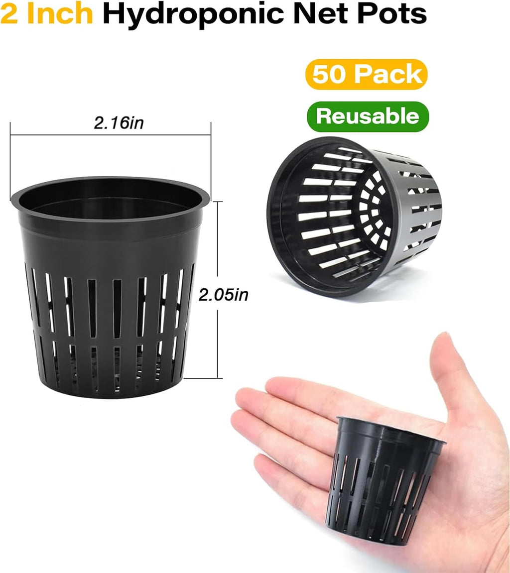 2 Inch Net Pots for Hydroponics 100 Pack Net Cups Hydroponic Baskets | 2 Inch 100 Pack Heavy Duty Mesh Hydroponic Net