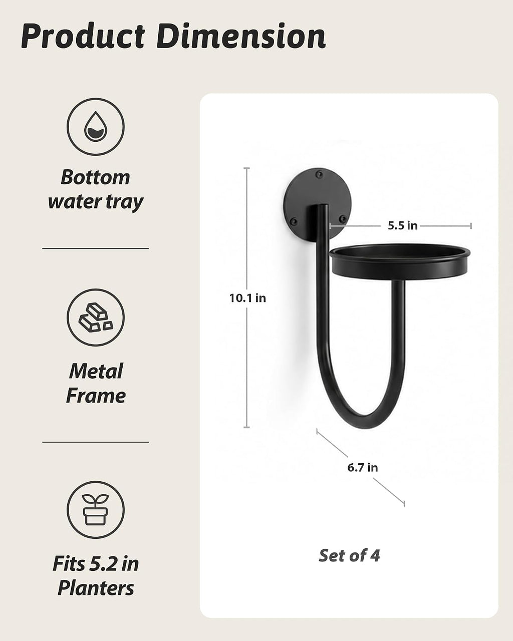 GENTINGBRO Plant Stands Hanging Planters for Indoor Plants Wall Plant Holder Plant Hanger Indoor Wall Planter Window