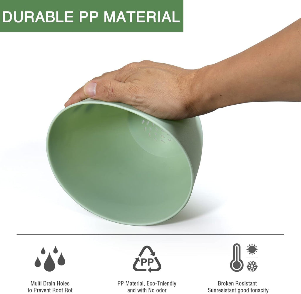 SwinDuck 6 Inch Plant Pots, 12 Pack Plastic Planters Modern Flower Pot with Drainage Holes and Saucers for All House