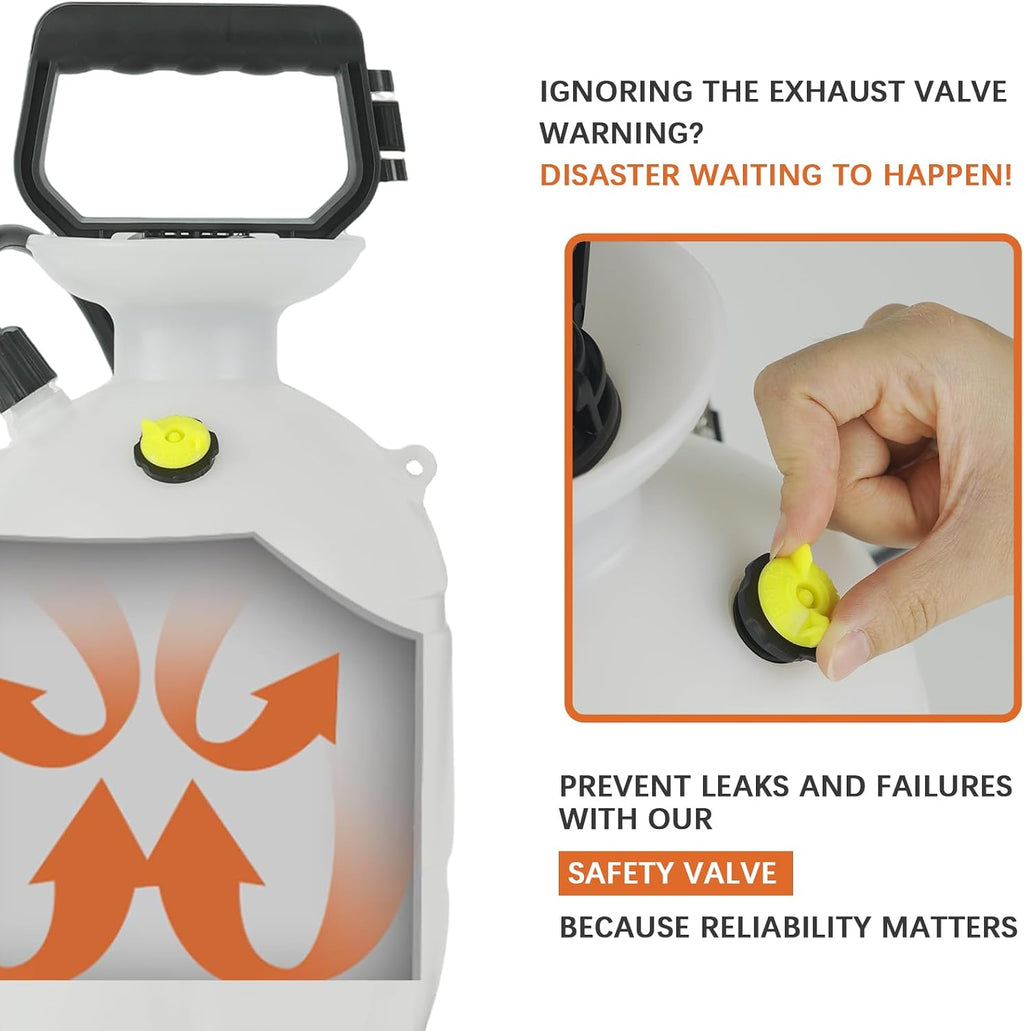 1 Gallon/3.78L Pressure Sprayer - Multi-Use Pump Mister for Garden, Lawn & Home with 2 Nozzles, Shoulder Strap & Gloves