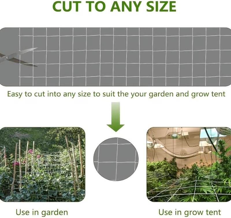 Garden Trellis Netting Roll 5x500ft 6inch Soft Mesh Nylon Heavy Duty Reinforced Garden Plant Support Trellis Net for