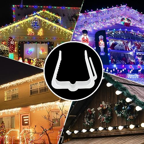 200 Pcs Christmas Light Clips Outdoor 1"-1 5/8" for Roof Gutters