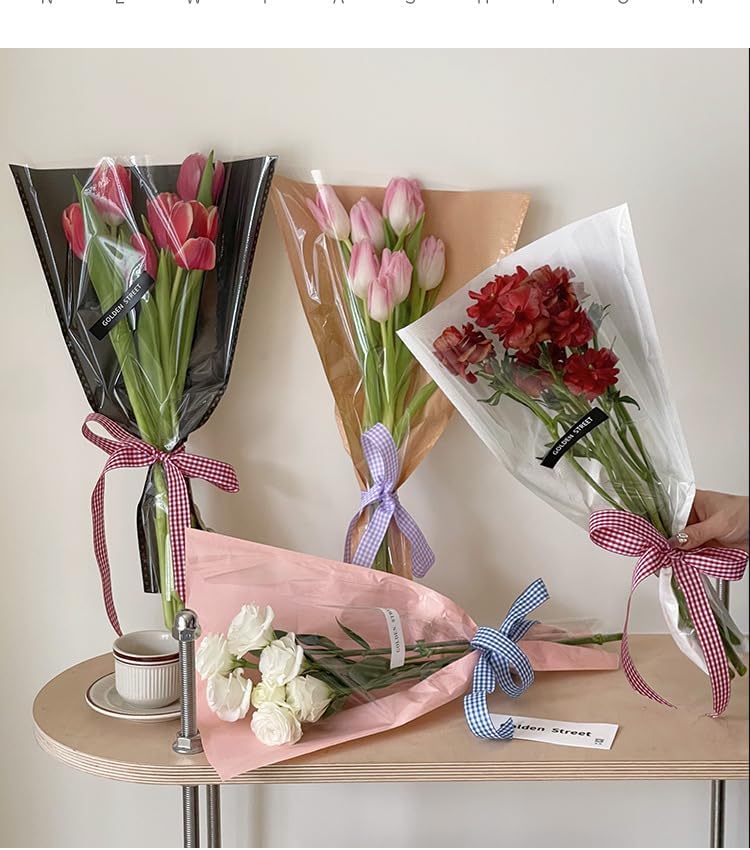Majreey Floral Wrapping Paper Kit, 80Sheet Waterproof Floral Paper, 3Rolls Ribbon for Flower Bouquet, 2Rolls Transparent Tape,100Pcs Flower Pins, 48Pcs 3D Butterflies, 9Pcs Crowns (Flower-5)