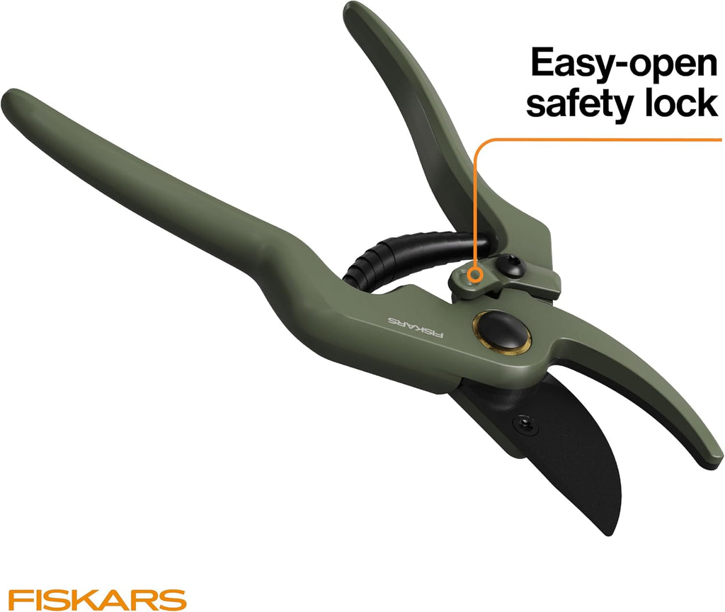 Fiskars 7" Plant Sculpting Bypass Pruners & Holder, 1/2" Cut Capacity | For Indoor Gardening & Bonsai, Low-Friction