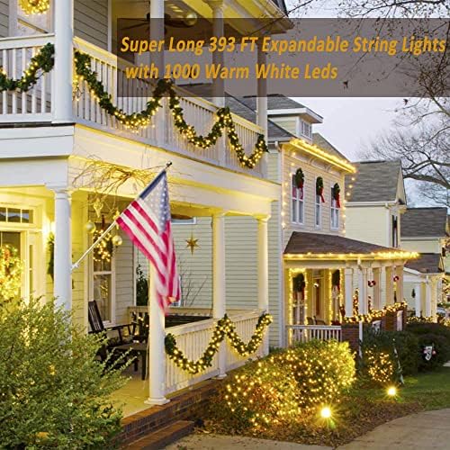 HAILI XMGQ 1000 Led Christmas Lights Outdoor, 8 Lighting Modes Waterproof