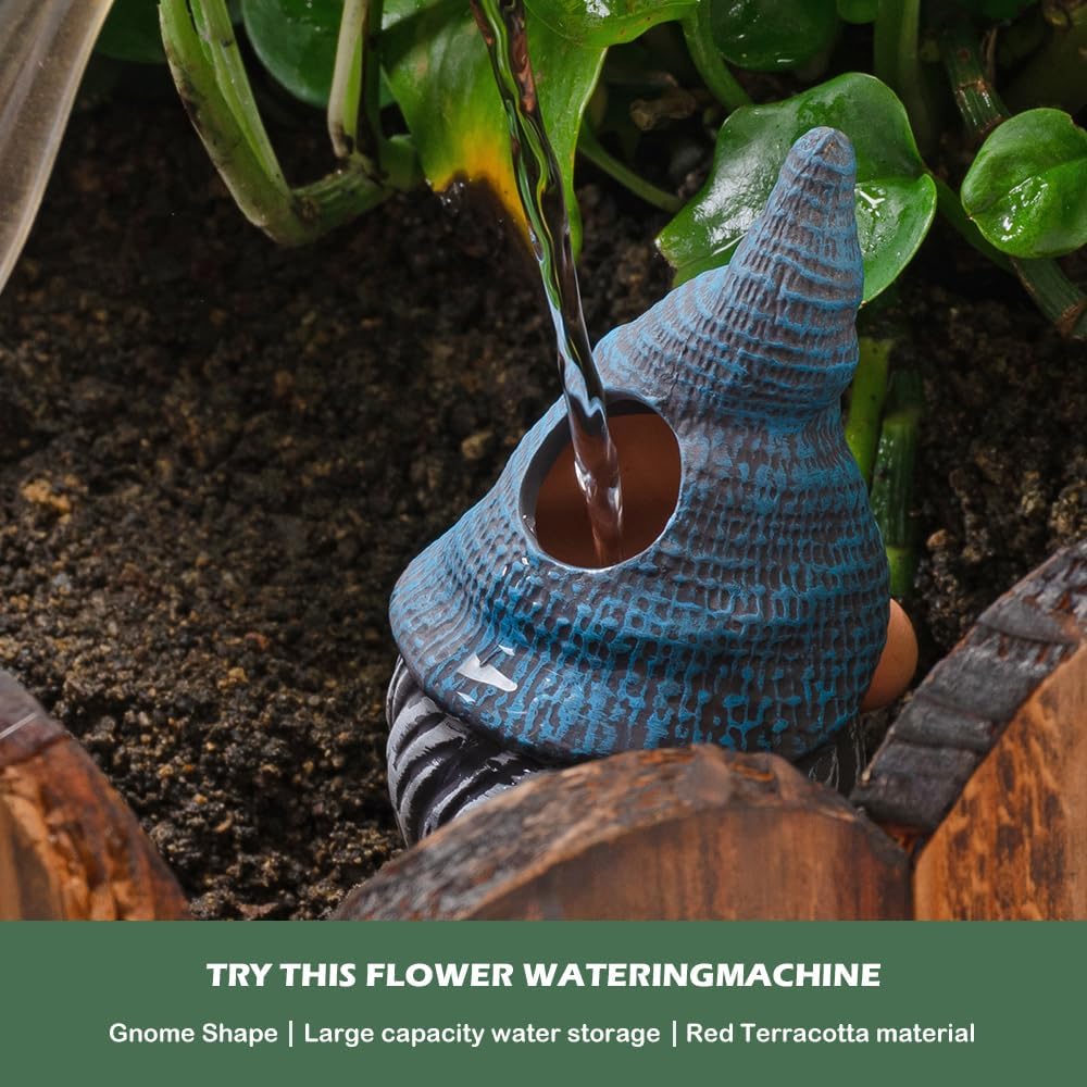 4 Pack Terracotta Watering Spikes, Vacation Self-Watering Planters Devices - Continuous Moisture with Slow Release