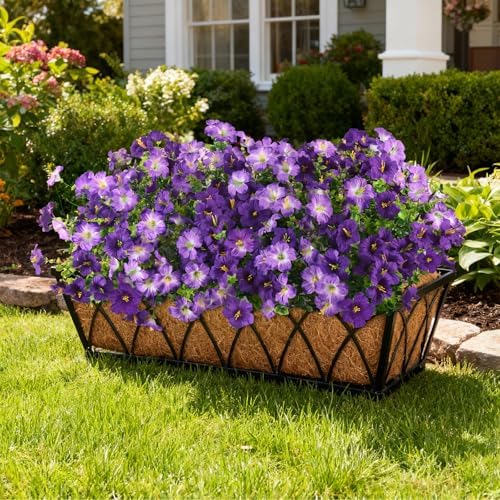 INQCMY Artificial Fake Petunias Flowers for Outdoors Spring Home Decoration