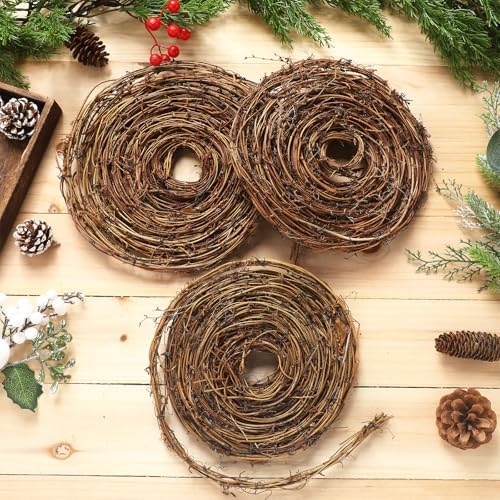 Janinka 12 Pcs 15 Feet Grapevine Garland Natural Twig Vine Wreath for Craft
