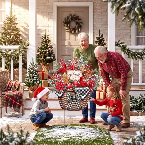 Amyhill Christmas Decorations Outdoor Candy Cane Metal Yard Stakes