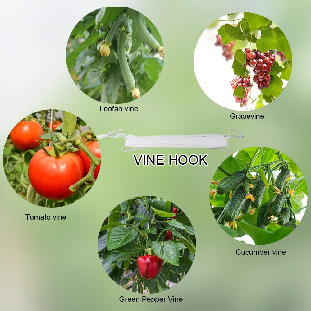 DAMEING Plant Climbing Hooks, Tomato Support J Hook Garden Hooks to Prevent Tomatoes from Pinching or Falling Off