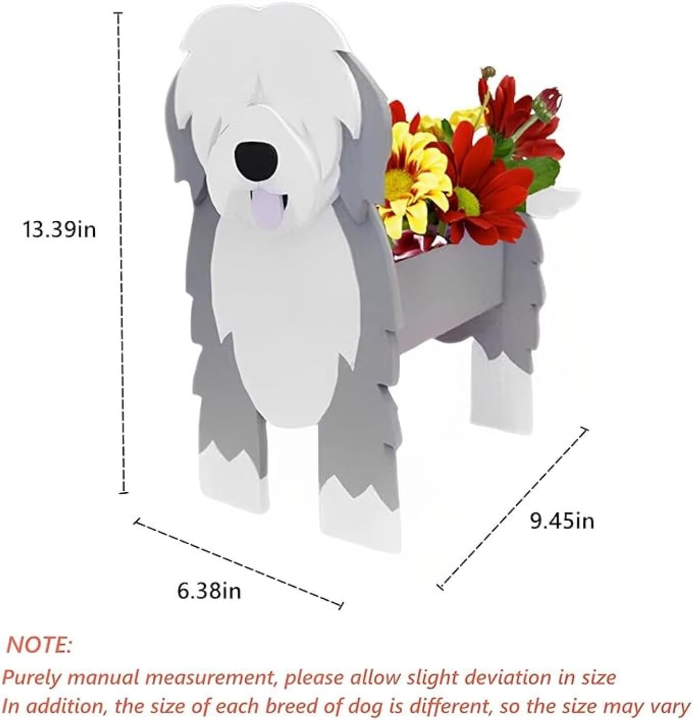 English Shepherd Dog Planter Pots, Animal Shaped Flower Pot | Cute Plant Gift for Women and Pet Lovers, Indoor Outdoor