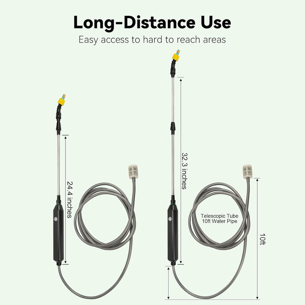 TOOVEM Electric Garden Sprayer, Portable Battery Powered Watering Wand | Electric Garden Sprayer, Portable Battery