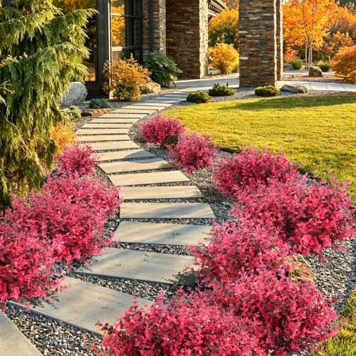 RECUTMS 13.8" 12 Bundles Artificial Flowers for Outdoors Faux Boxwood Plant