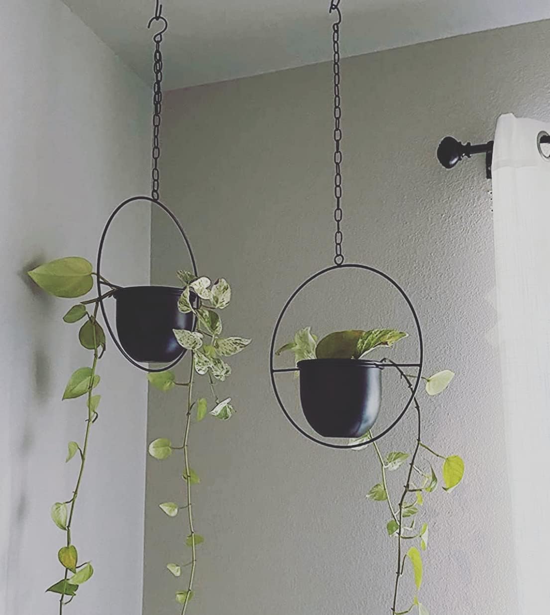 2 Pack Hanging Planter with 5.5" Pot, Metal Hanging Plant Holder | Hanging Planters for Indoor Plants, Hanging Pot