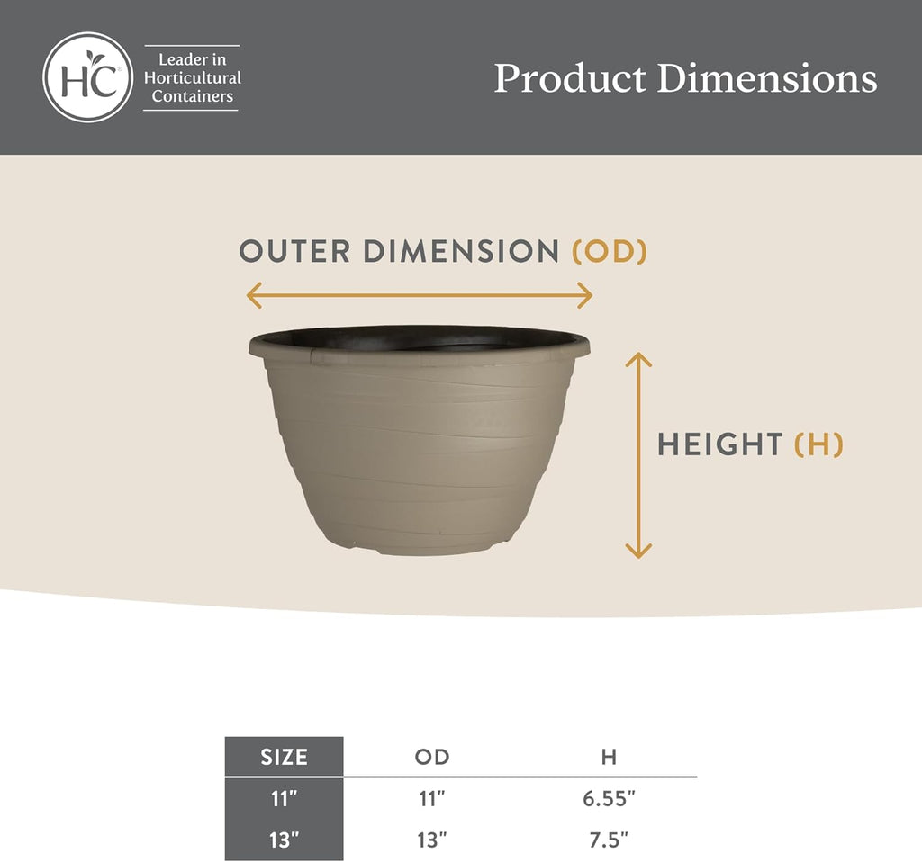 The HC Companies Wrapt Hanging Planters - Lightweight Plant Pot Hanger for Hanging Plants, Vegetables & Herbs - Outdoor