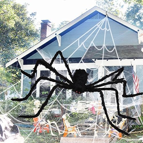 Halloween Decorations Outdoor Giant Spider: 6.5 FT Scary Large Spider Decor