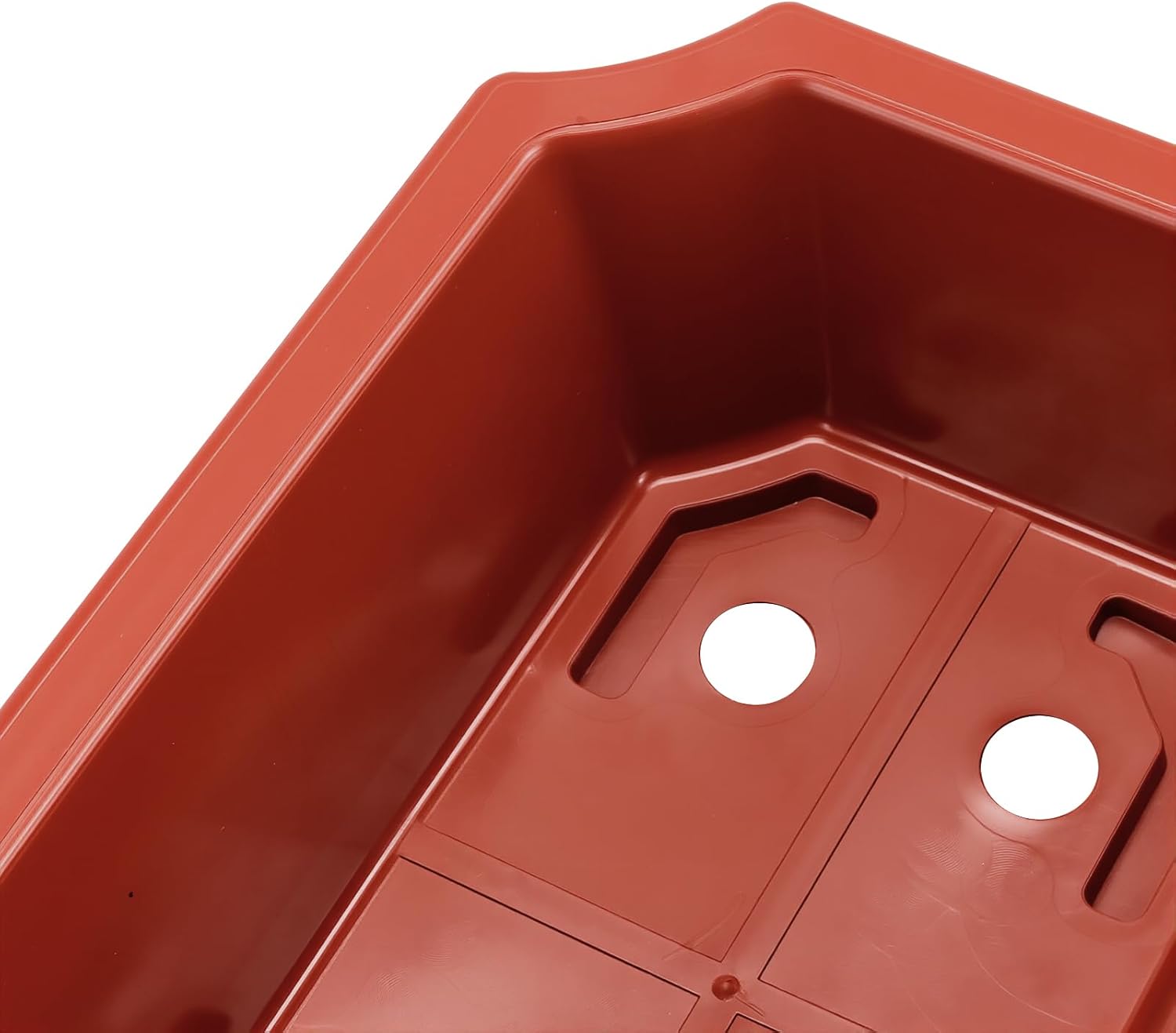 HOIGON 30 PCS 9 x 6.5 Inch Plastic Rectangular Bonsai Training Pots, Red Plastic Planter Pot with Drainage Hole