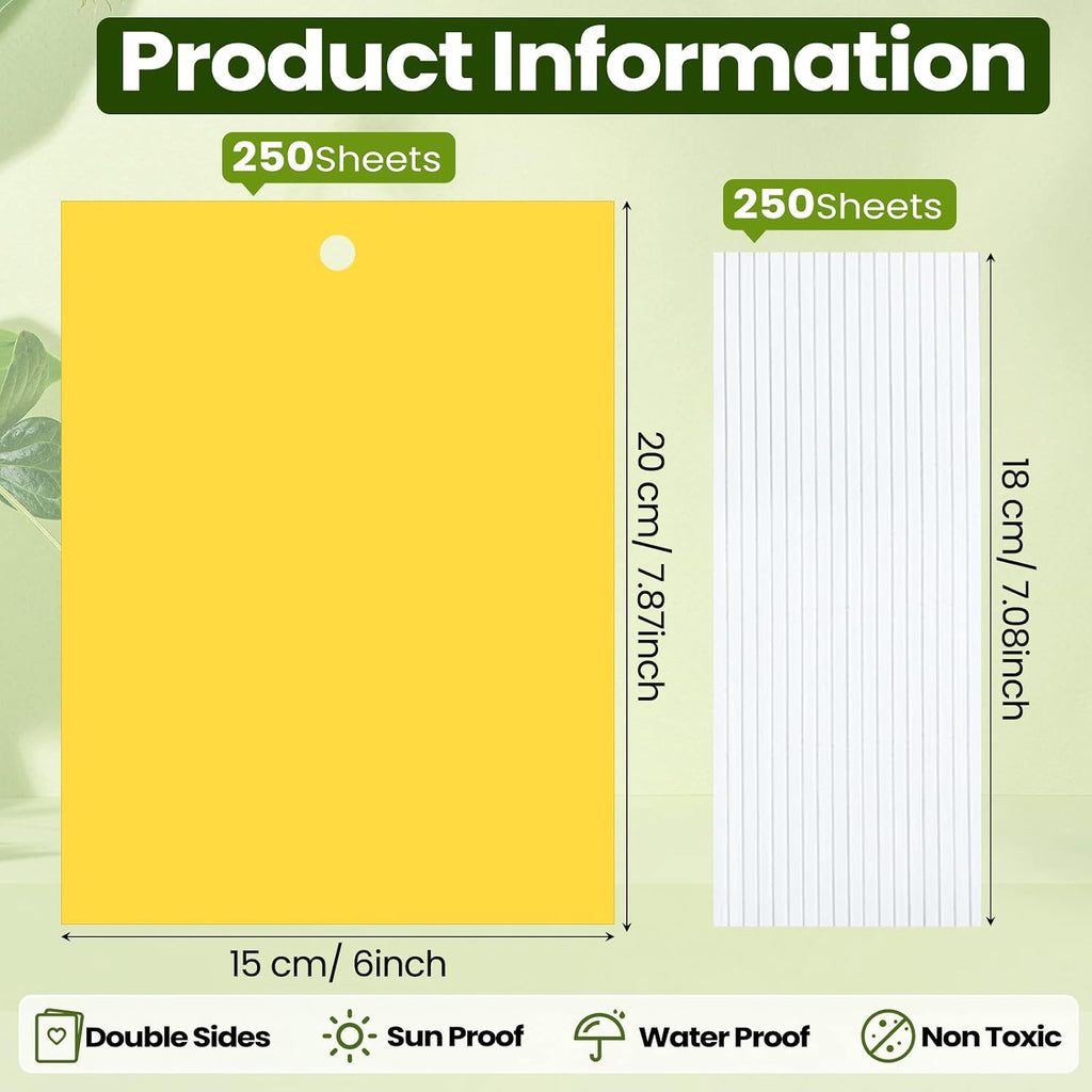 Qualirey 100 Pcs Blue Sticky Traps 6x8in for Gnats Indoor | Dual-sided for Fungus Gnats Fruit Flies Whiteflies Thrips