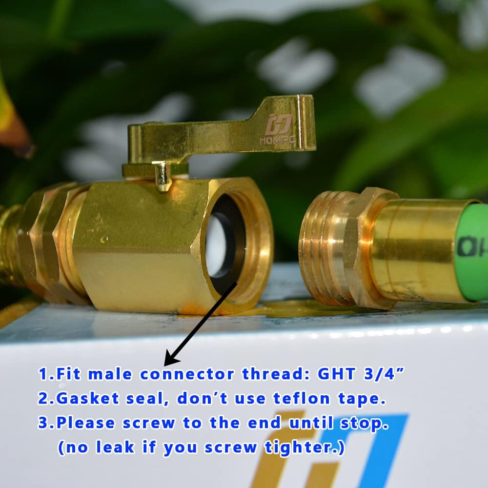 Super Heavy Duty 3/4" Brass Shut Off Valve Garden Hose Shut Off Valve Garden Hose Connector 2 PCS
