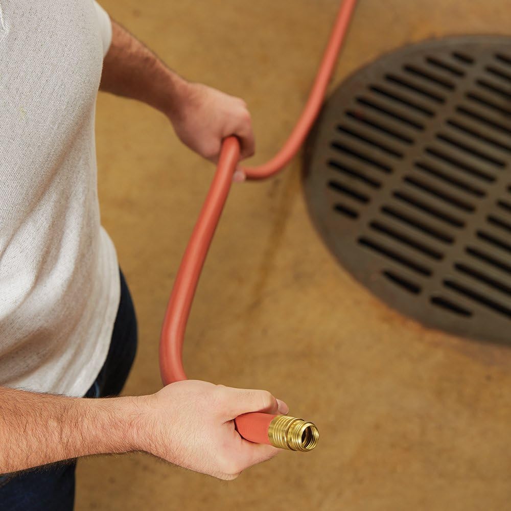 Gilmour 840251-1001 Pro Commercial Hose 3/4 inch x 25 feet, Red | 400 PSI burst strength, leak-proof brass O-ring