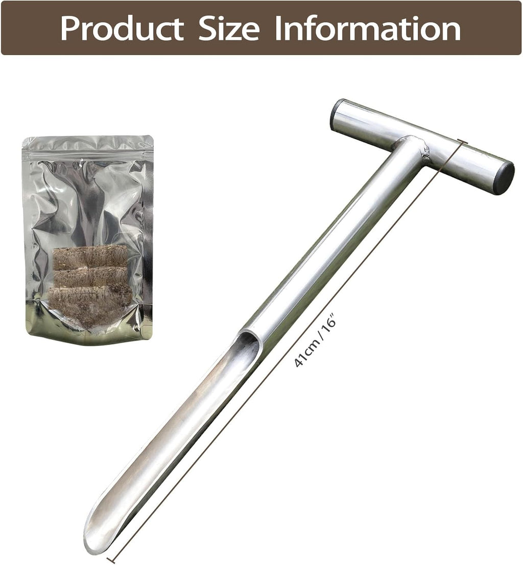 HiHydro Soil Sampler Probe Stainless Steel Tubular T-Style Handle Soil Test Kits Satisfying The Sampling Depth of
