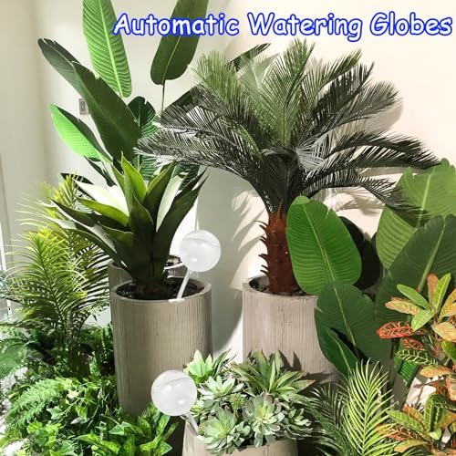 Jgalnim 10 PCS Large Clear Plastic Watering Globes,Plant Self-Watering Bulbs,Flower Automatic Water Device,Garden Waterer for Plant Indoor Outdoor Plants Flowers