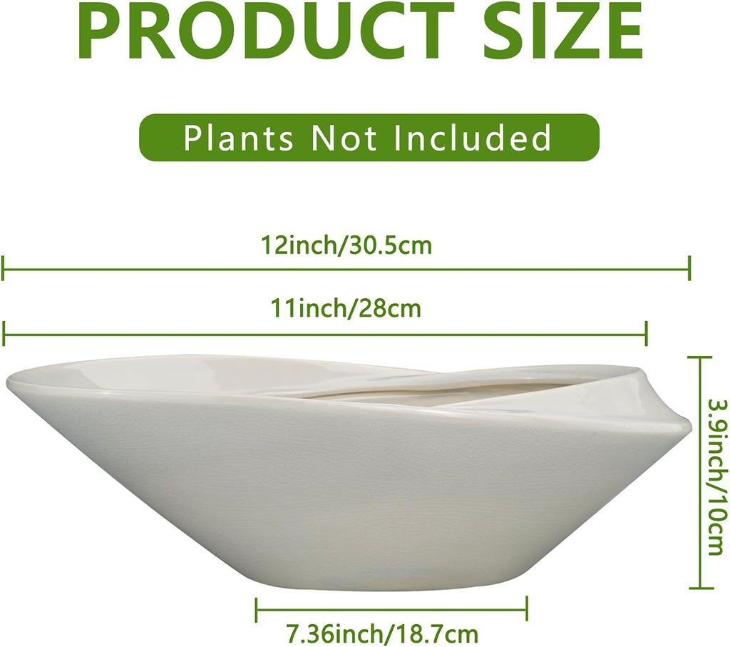 Bonsai Planter Pot - 12 Inch Ceramic Plant Pot for Indoor Plants Outdoor Decorative Flower Pot Succulent Planter with