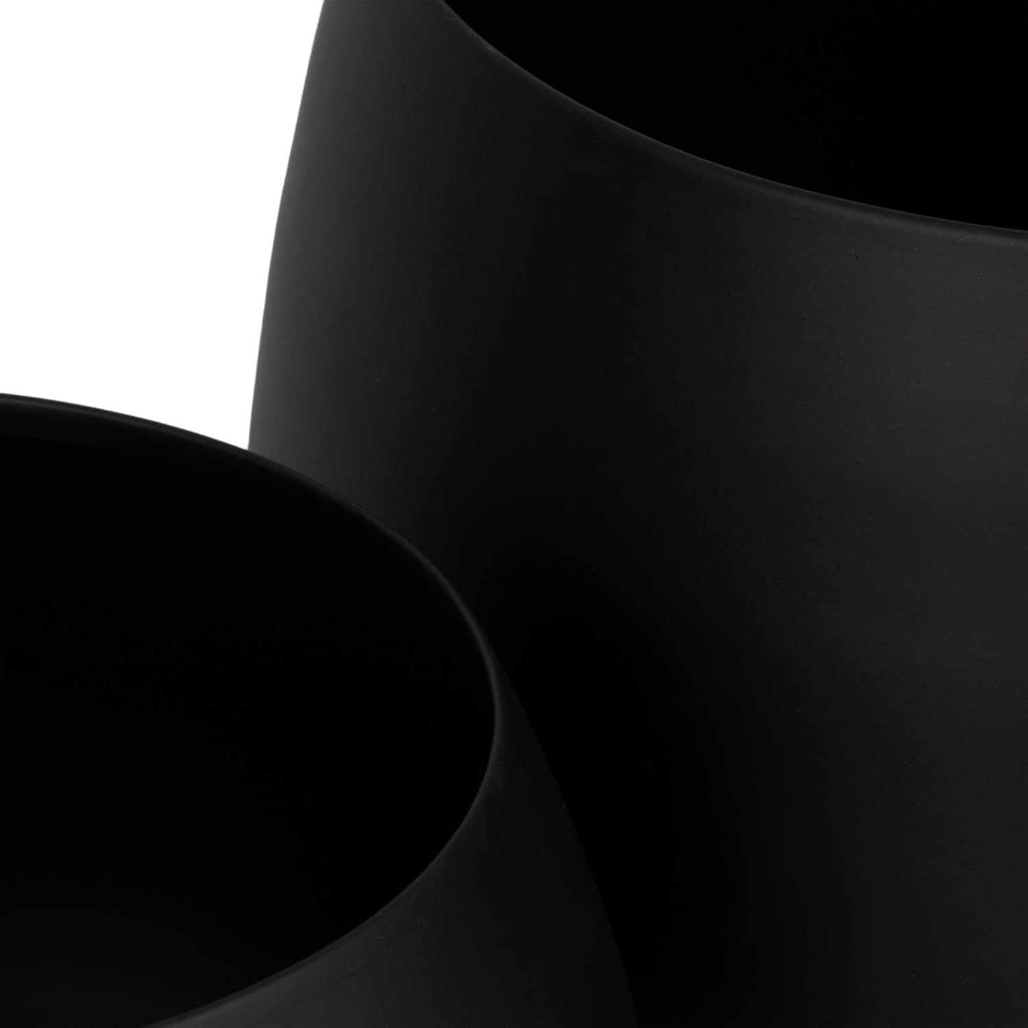 Chic Black Flower Pots and Planters for Indoor Plants Set – Glam Ceramic Planter Set with Modern Design for Home Decor