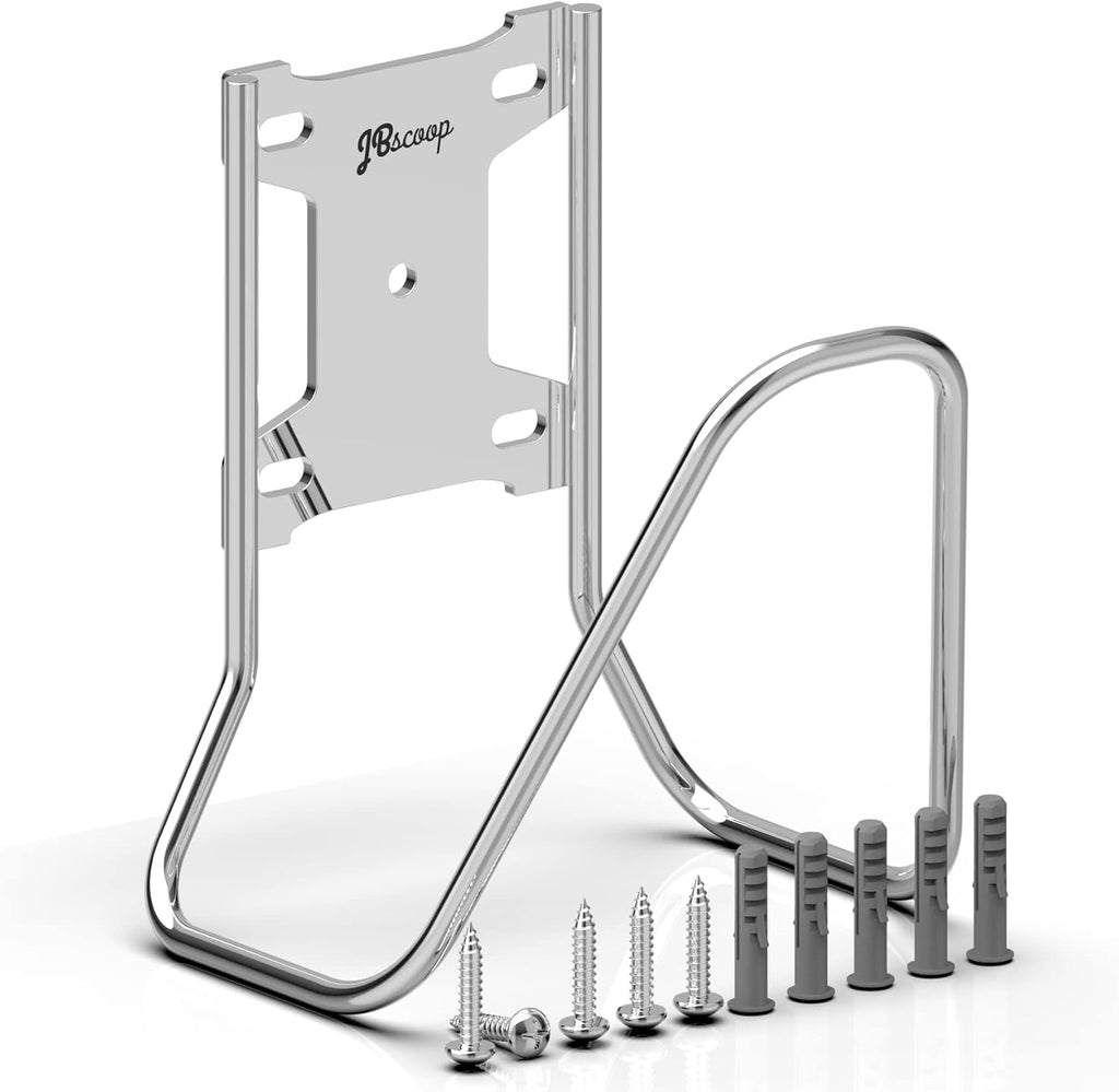 JBscoop Garden Hose Holder, Stainless Steel Wall Mount for Water Hose & Extension Cords, Heavy Duty & Rust Proof