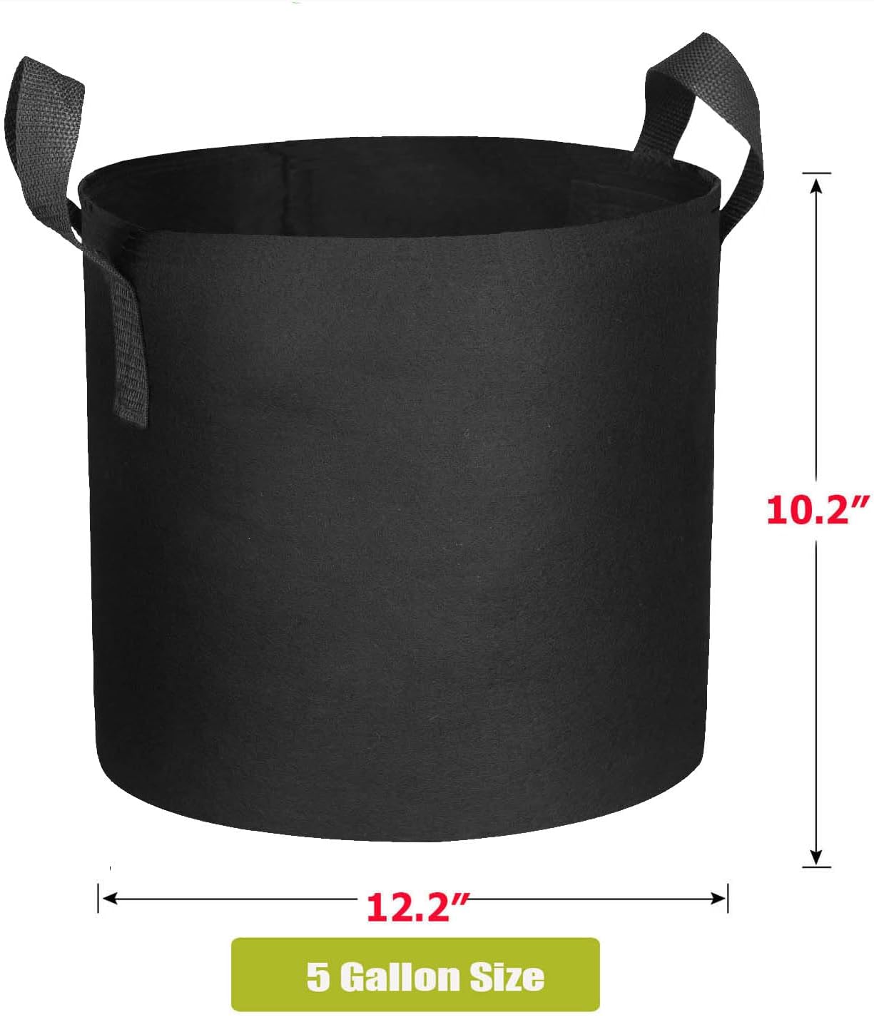 Cavisoo 24-Pack 5 Gallon Grow Bags, Heavy Duty Thickened Non-Woven Plant Fabric Pots with Reinforced Handles