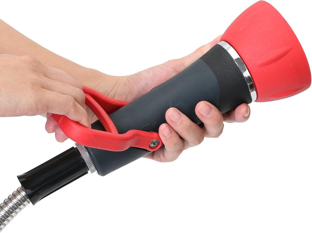 Industrial Fireman's Garden Hose Nozzle High Flow, Professional High Volume Classic Fireman Style Spray Nozzle, Heavy