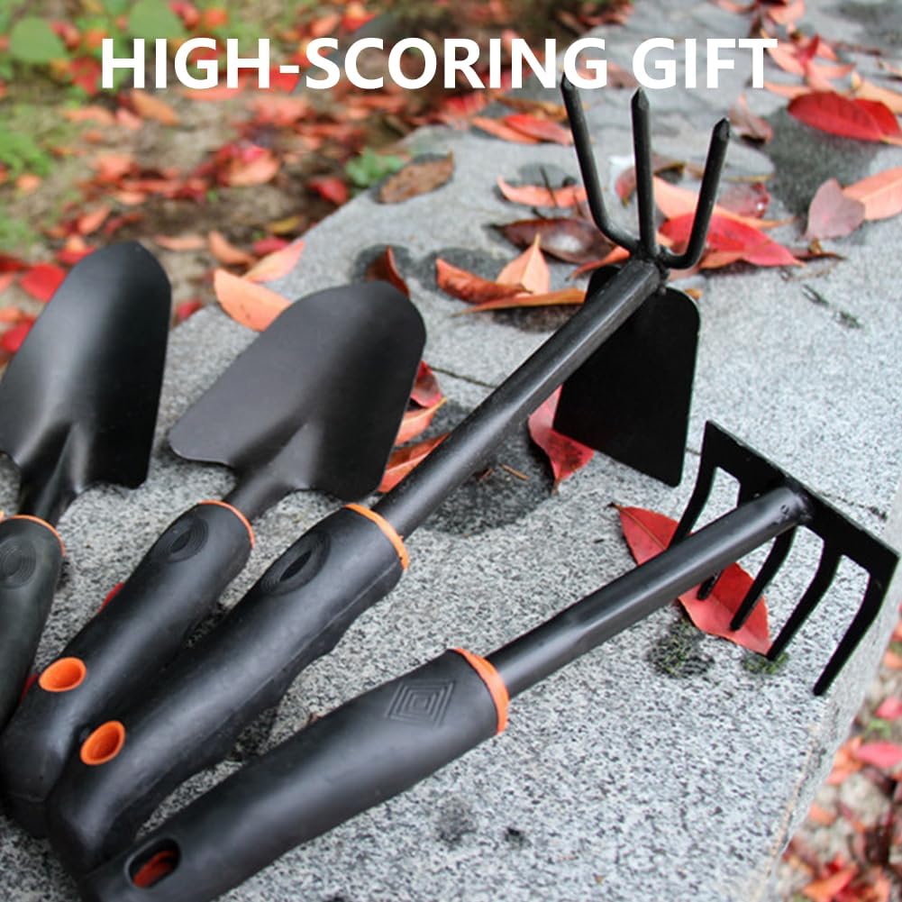 Large Garden Tool Set with Non-Slip Rubber Handle - 6 Piece Heavy Duty, Gardening Hand Tools, Sturdy Durable, Classic