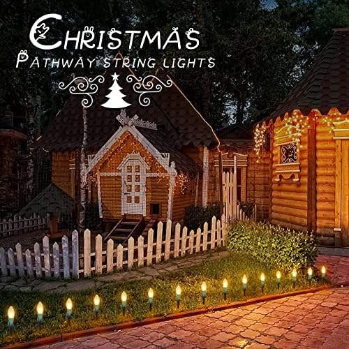 Christmas Pathway String Lights Outdoor,2Pack Total 51.4FT C9 Pathway Light