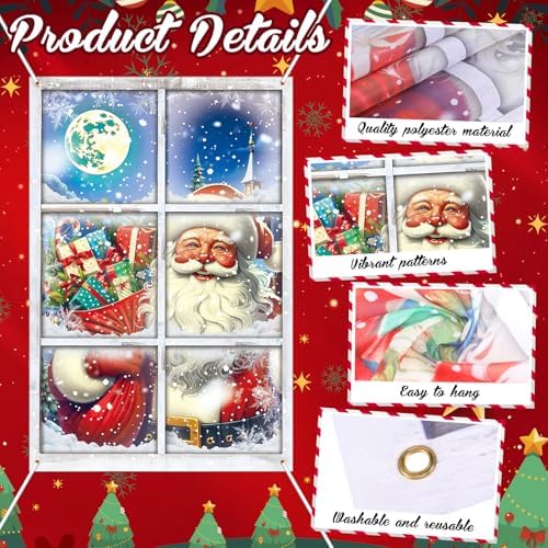Patelai 4 Pcs Christmas Snowman Curtain Window Silhouette Decoration
