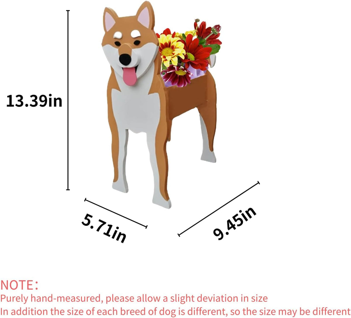 Shiba Inu Dog Planter Pots, Animal Shaped Flower Pot | Cute Plant Gift for Women and Pet Lovers, Indoor Outdoor Garden