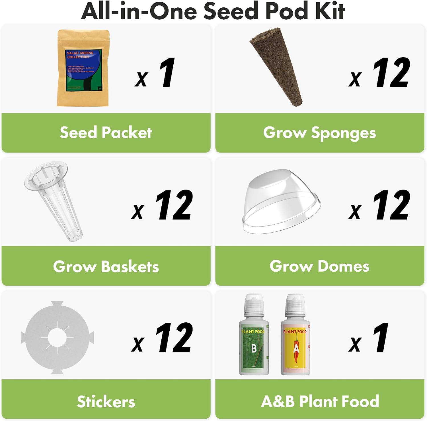 Lyko Heirloom Salad Greens Seed Pod Kit for AeroGarden, iDoo, Ahopegarden, GARDENCUBE, 12 Pods with American Fast/Paris