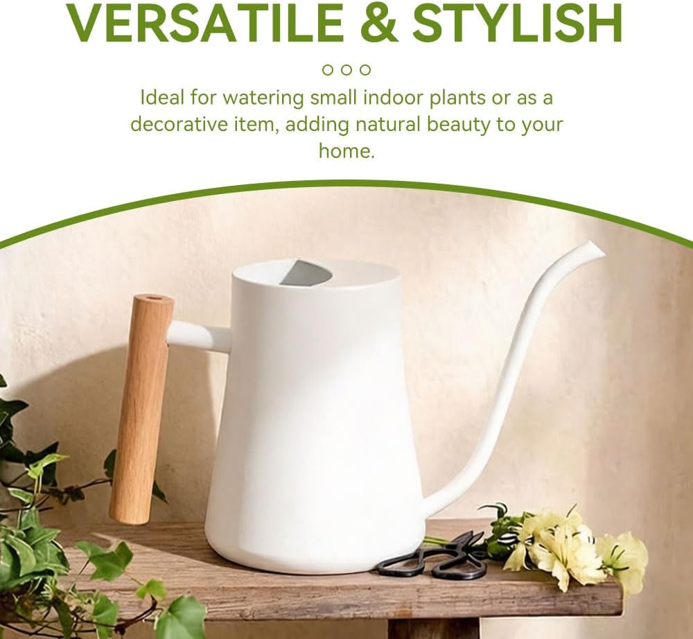 Small Watering Can Indoor Plants Metal Watering Cans 1L/34oz (White)