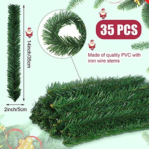35 Pcs Christmas Garland Ties for Banister 14 Inch Artificial Pine Needles