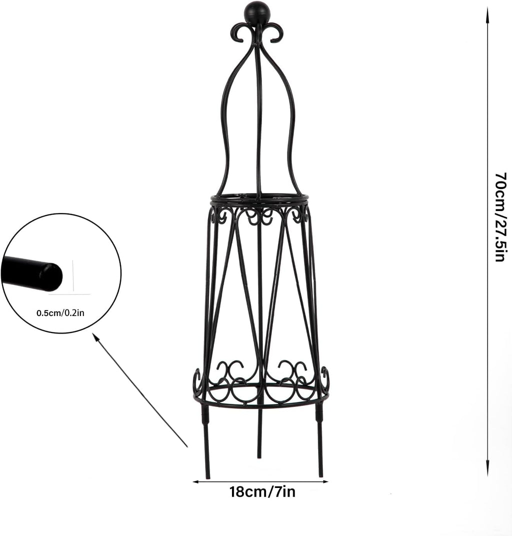 29.5" Obelisk Trellis for Indoor/Outdoor Potted Plants Support | Metal Trellis for Climbing Plants - Indoor/Outdoor