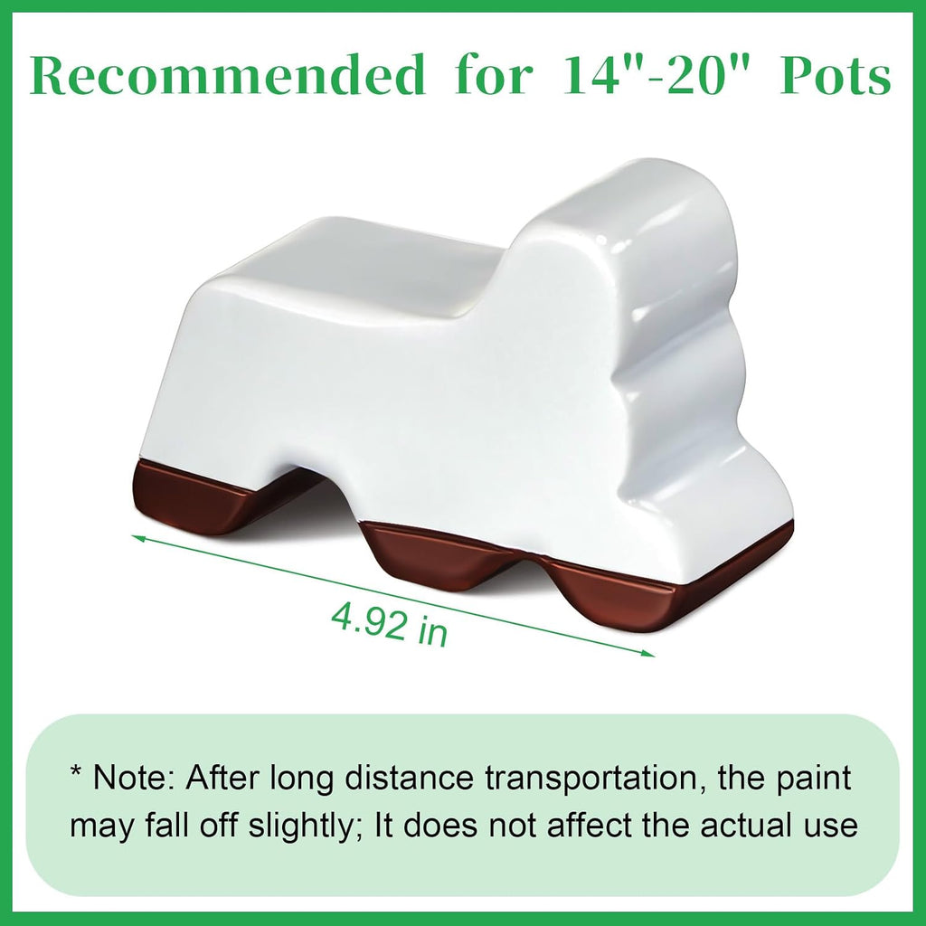 Kigeli 3 Pcs Large Resin Pot Feet 4.92 Inch Long 2.4 Inch Tall for Outdoor Planters Flower Handmade Elevator Plant Feet