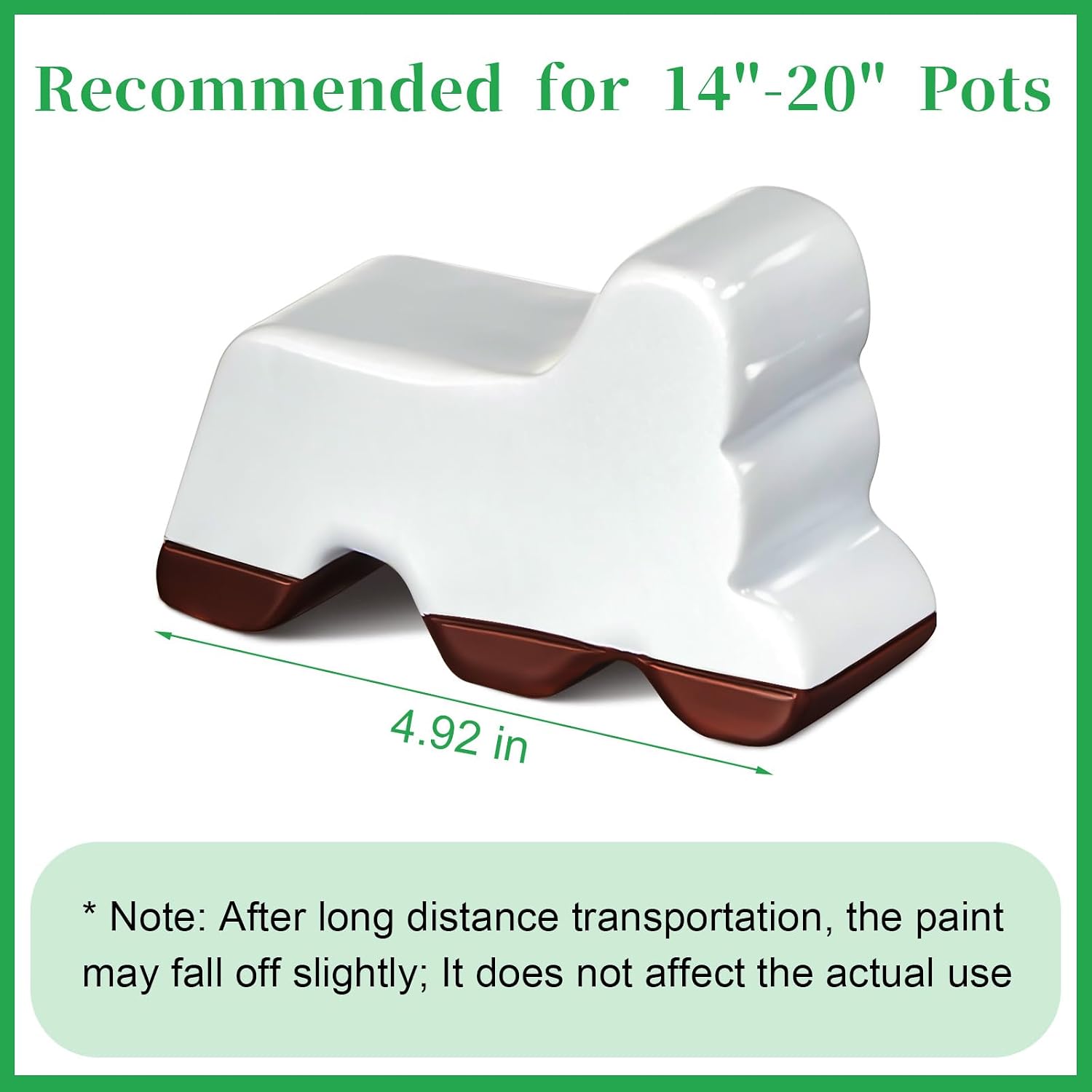 Kigeli 3 Pcs Large Resin Pot Feet 4.92 Inch Long 2.4 Inch Tall for Outdoor Planters Flower Handmade Elevator Plant Feet