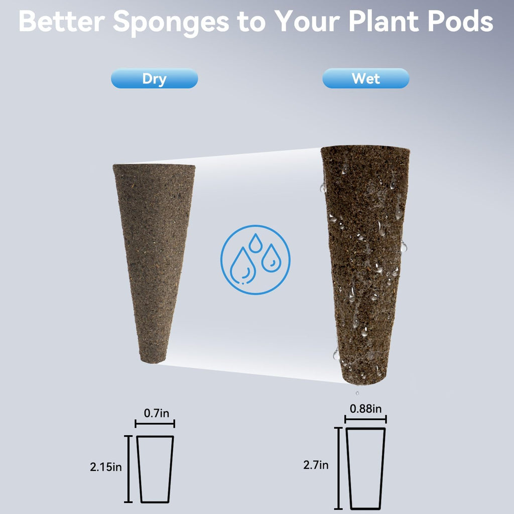 inbloom 12 Pods Hydroponics Growing System + 50 Packs Grow Sponges
